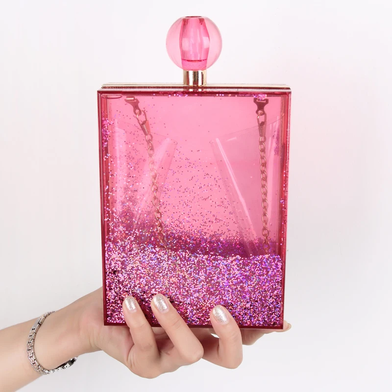 Лидер продаж, кошелек с блестками, флаконы для духов, сумочка, прозрачные акриловые клатчи, сумки