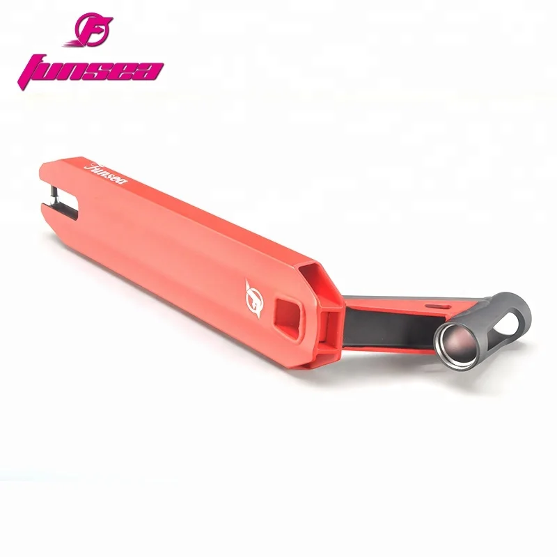 115*500mm aluminium alloy 6061 black red professional stunt scooter deck for 100 110 120mm rear wheel