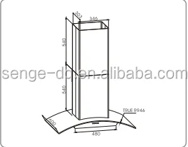 SENG Stainless Steel Tempered Glass Island Mounted Range Hood For Commercial Kitchen