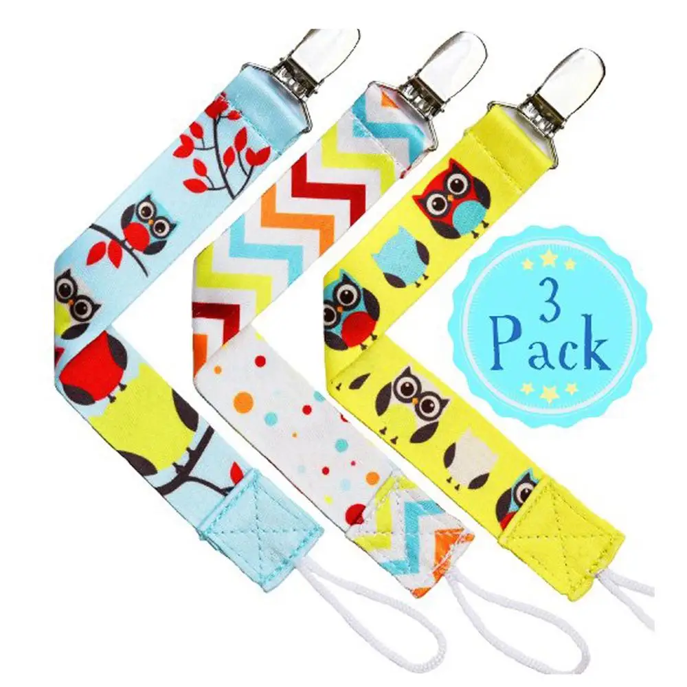 Private Stylish Pacifier Clip With Cute Purple Giraffe For Wholesale