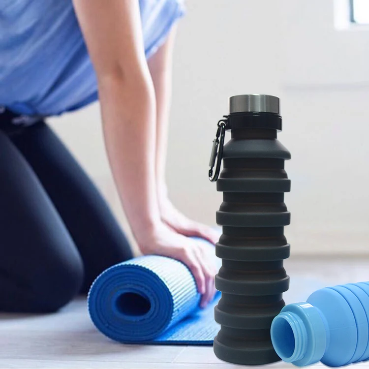 
2020 Wholesale Sport Silicone Squeeze Foldable Collapsible Water Bottle 