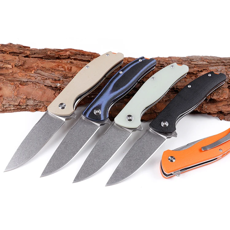 
Stainless steel pocket folding knife outdoor camping knife with G10 handle 
