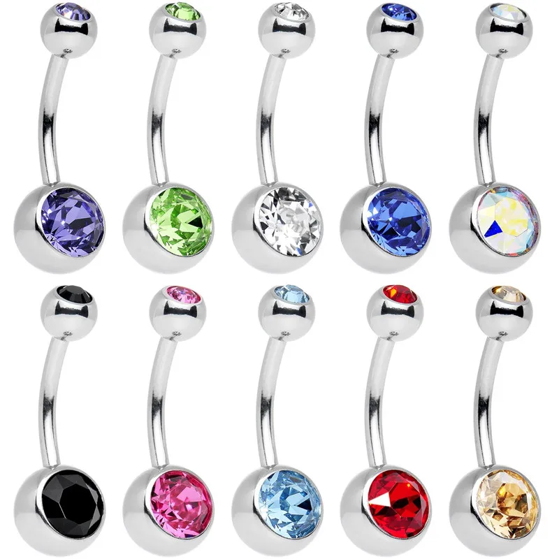 Wholesale Crystal Lizard Shape Gold Titanium Dangle Navel Belly Ring Body Piercing Jewelry