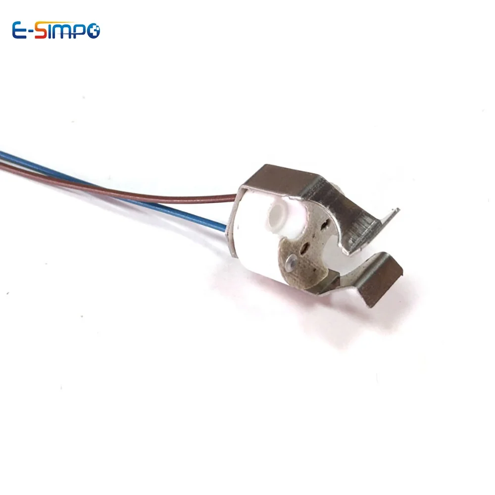 
MR11 MR16 socket with bracket G5.3 GU5.3 CFL Halogen LED MR11 MR16 Socket Ceramic with 10cm Silicon Wire 