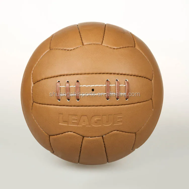 100% Pure Cow Leather Traditional Handsewn Softly Brown PVC Size 5 Retro Soccer Ball,Soccer Ball Retro