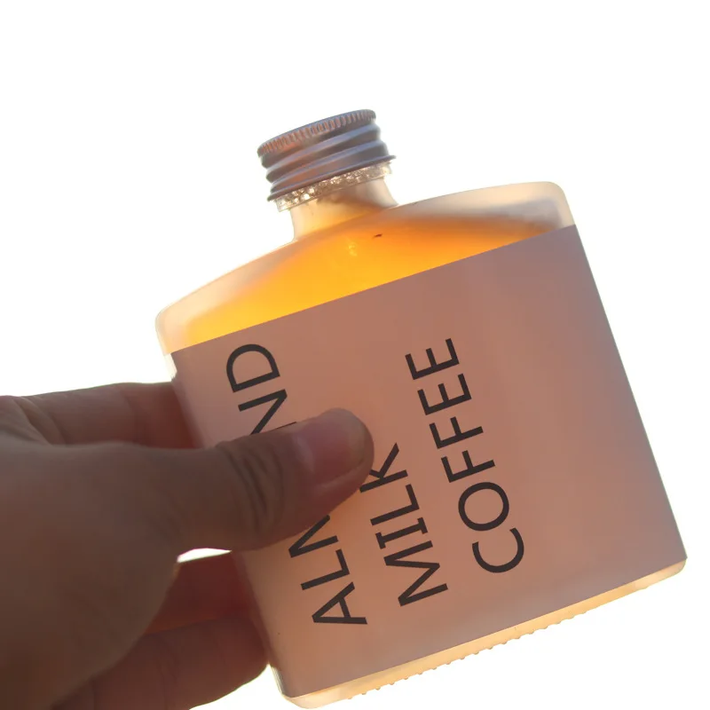 New hot 200ml empty cold coffee glass bottle with metal lid