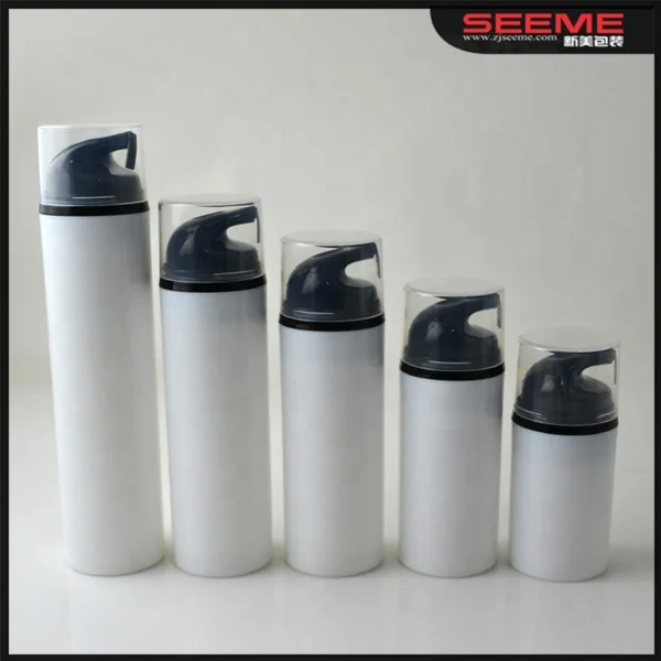 empty white plastic body lotion bottle cosmetic lotion pump bottle airless pump bottle 30ml 50ml 80ml 100ml 120ml 150ml