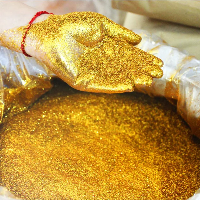 China Factory Shimmer Crystal Synthetic Gold Pearlescent Pigment Powder for Coating, Paints