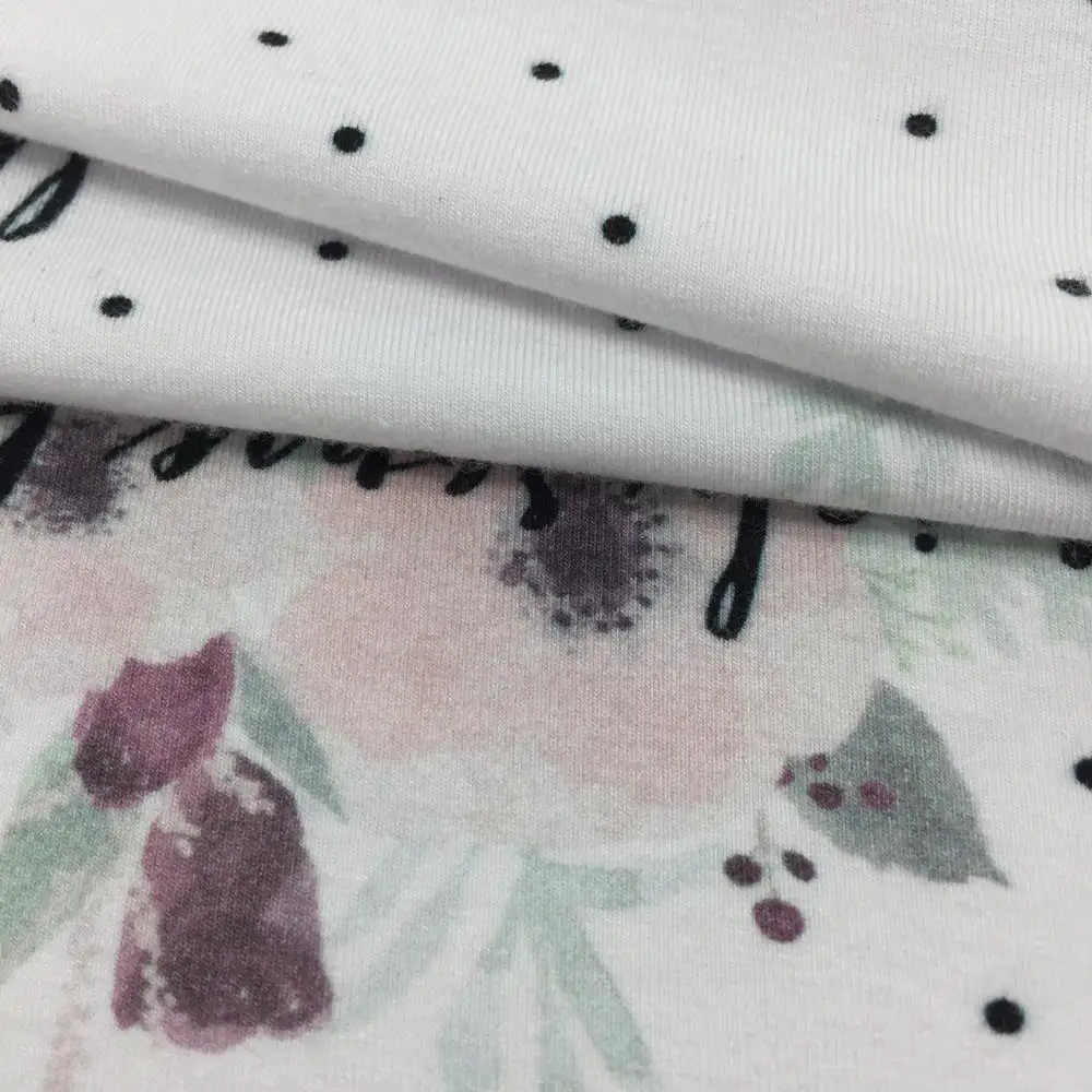 Top Sale Custom Printed Bamboo Viscose Spandex Jersey Knit Fabric for Dress Shirt Baby