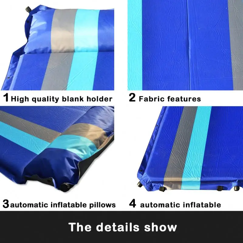 Waterproof Outdoor Air Mattress With Pillow Double Size Inflatable Airbed,High Rebound Sponge Camping Mat,Sleeping Pad