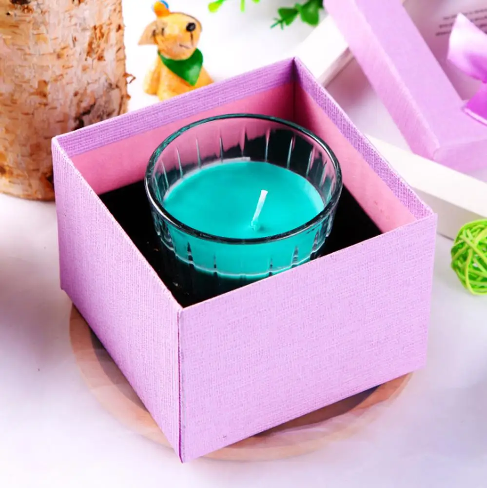 High Quality Decorative Vertical Stripe Colorful Glass Jar Aromatherapy Candle Private Label Scented Soy Wax Candle
