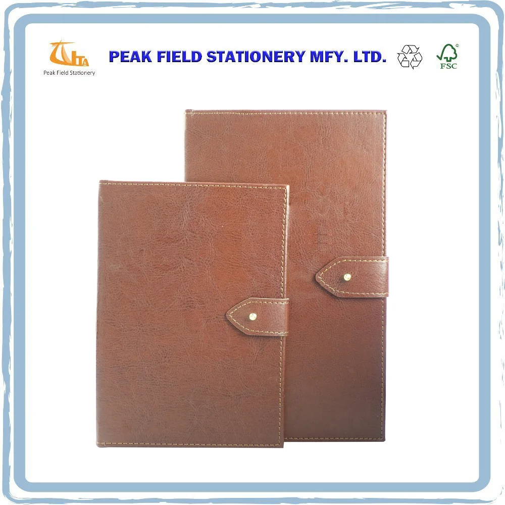 Сделанные на заказ винтажные блокноты формата A5 из искусственной кожи с желтыми страницами