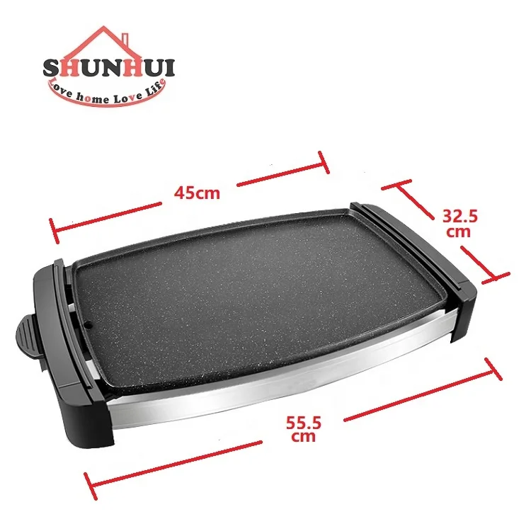 Non stick Barbecue Electric Grill  45x32 cm Indoor Smokeless Korea Electric Grill Pan 1600W BBQ Electric Grill