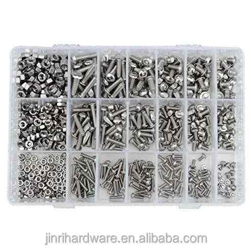 M3 M4 M5 Stainless Steel Button Head Hex Socket Cylinder Screws Bolts Nuts Assortment Kit