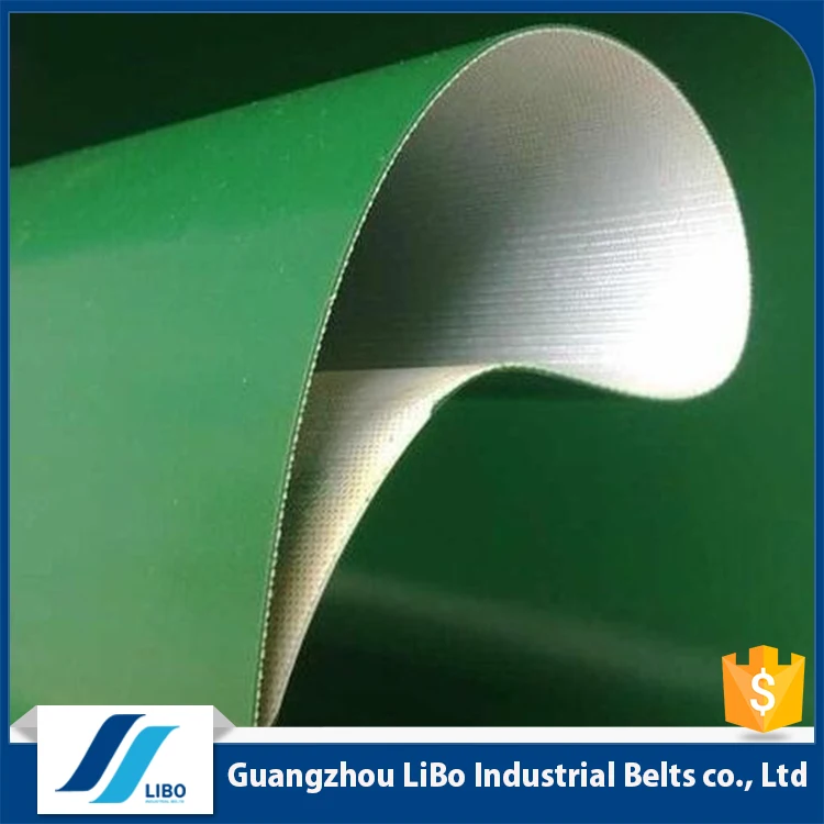 Гуандун производителя оптом цена антикоррозийные зеленый используется ПВХ конвейерной ленты