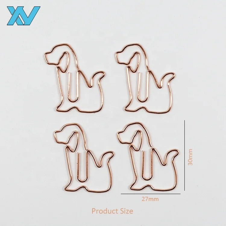 custom design rose gold animals dog shape paper clip