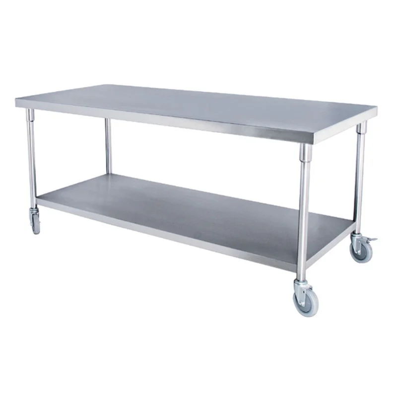 Restaurant Portable Stainless Steel Work Table with Under Shelf