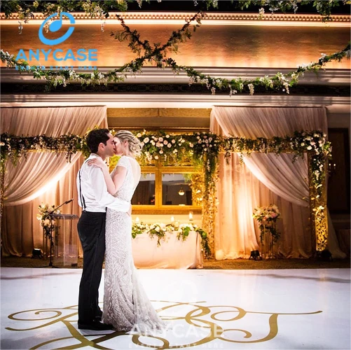 Vinyl dance floor wooden tiles with aluminum edge for wedding