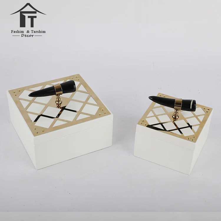 Gold jewelry box vintage small necklace earring jewelry box