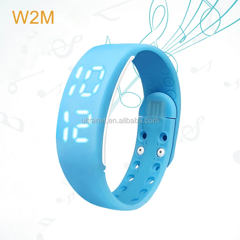 Fashion Led Watch Silicon Bracelet Music Alarm Watch Stopwatch