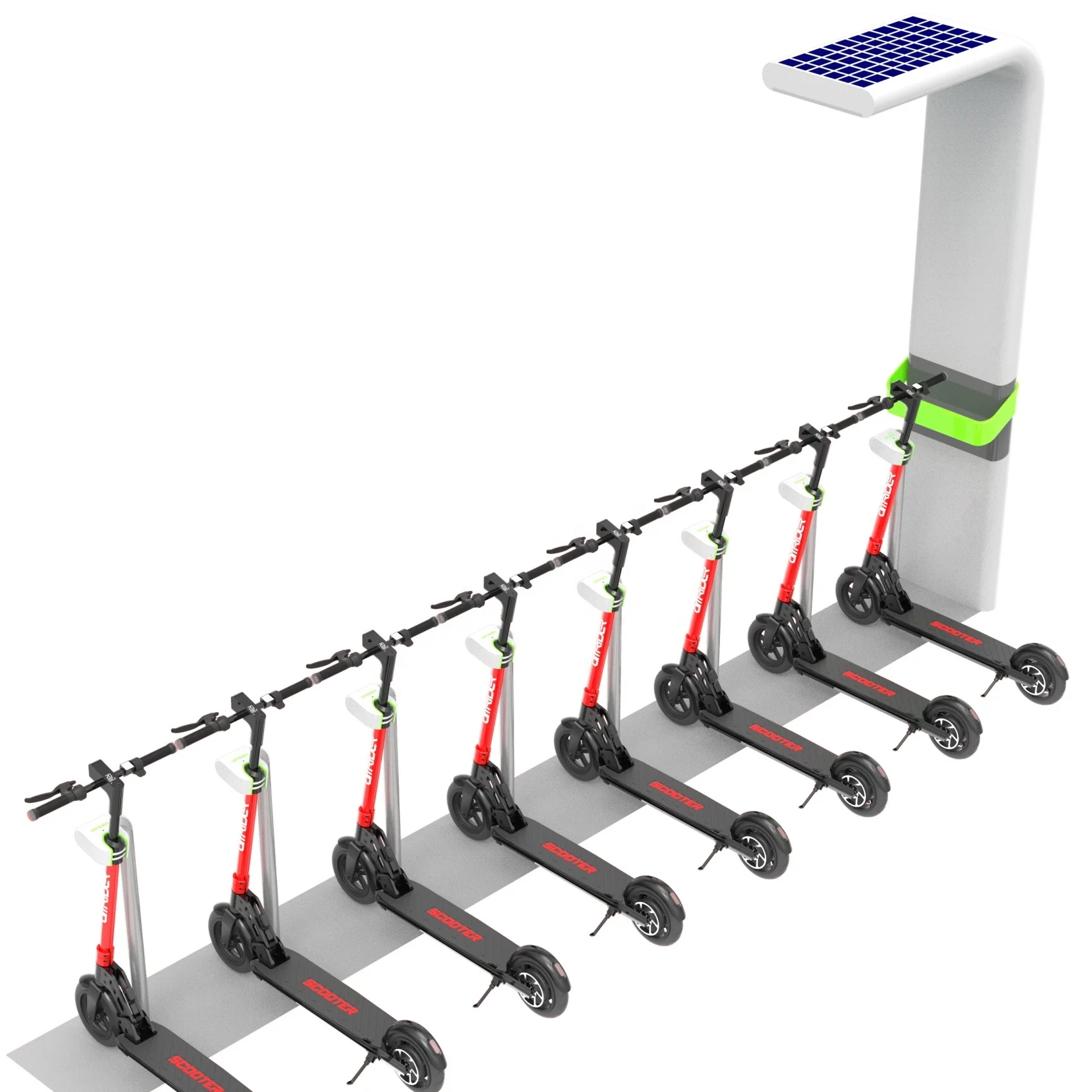 
Battery Swappable API 350W Fitrider Electric Kick Scooter For Sharing,Charging station and docking station 