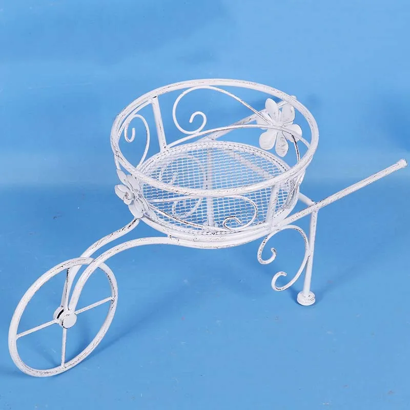 Wrought Iron Vintage cart Flower Pots Bicycle Plant Stand