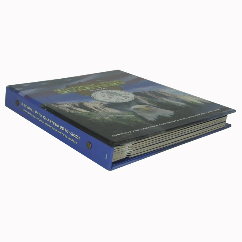 
Custom National Park Quarters Euro Coin Holder Album With Metal Corners and Clear PVC Film 