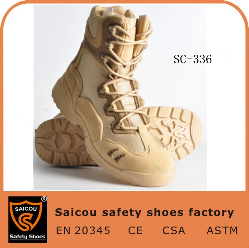 lace up waterproof outdoor beige army military desert boots SC-336