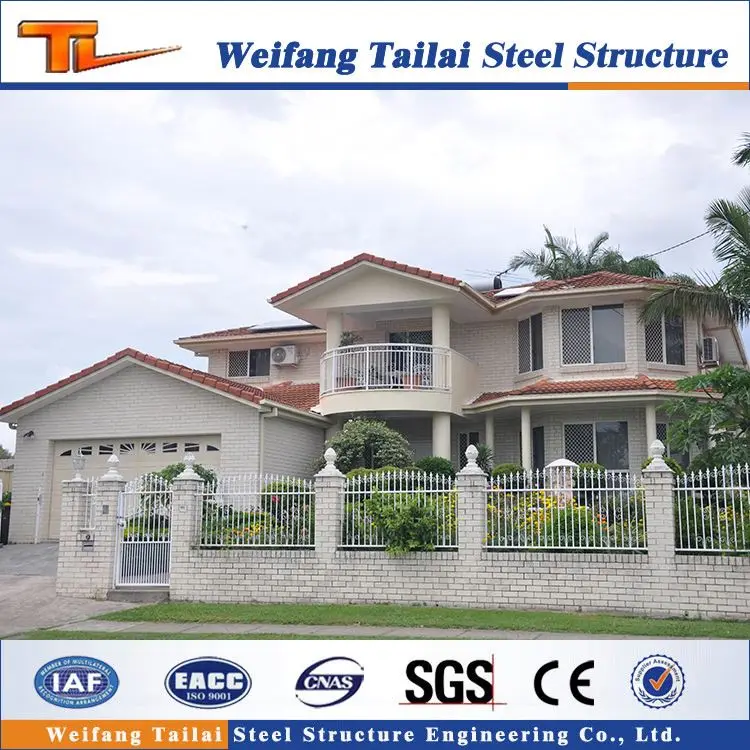 China design ISO9001 Steel structure villa prefabricated building house with graphic design
