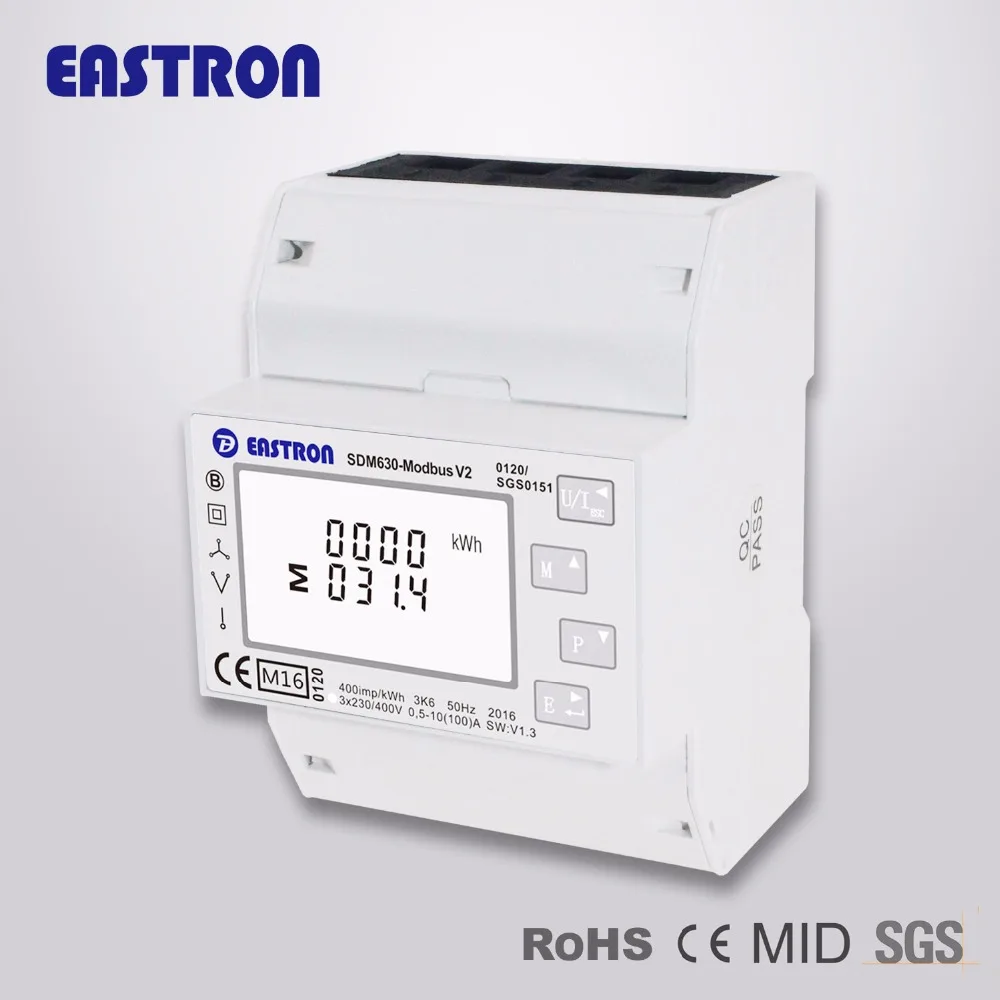 SDM630-Modbus V2 Three Phase Modbus Energy Meter, Bi-directional, RS485 RTU, MID Approved