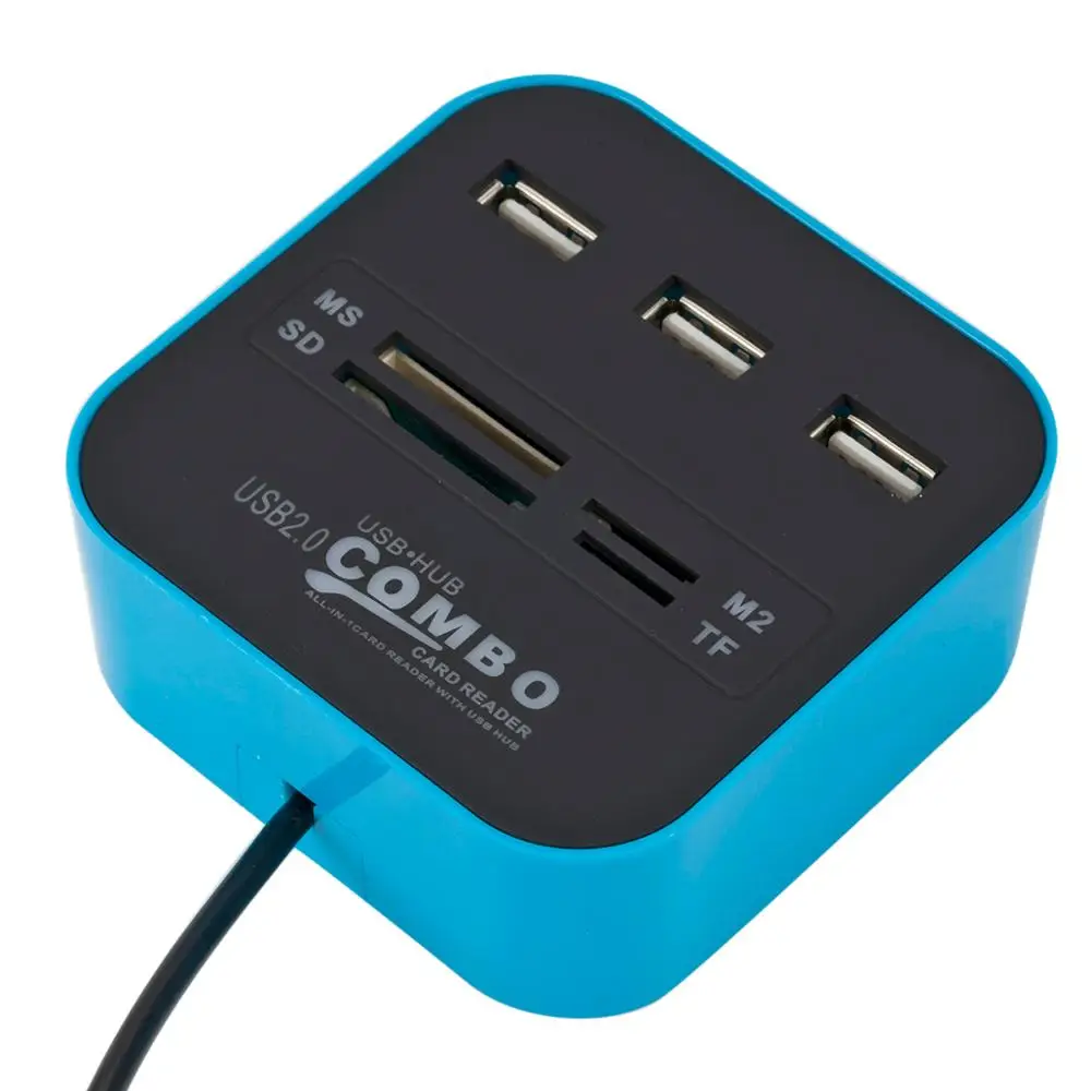 All In One usb hub USB  2.0 3 Ports + TF SD Card Reader Slot High Speed usb hub  for Laptop Desktop Use