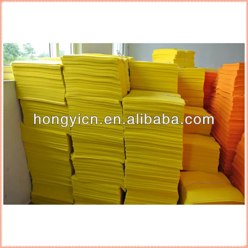 Viscose / polyester yellow color non woven cloth super absorbent cleaning cloth
