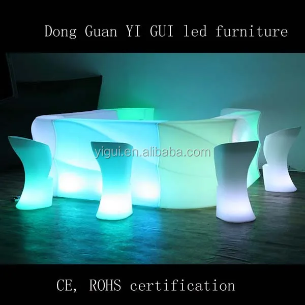 PE material Illuminated Remote Control Led Bar Table for party