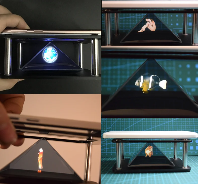 DIY holographic display 3d holographic projector stand hologram pyramid box