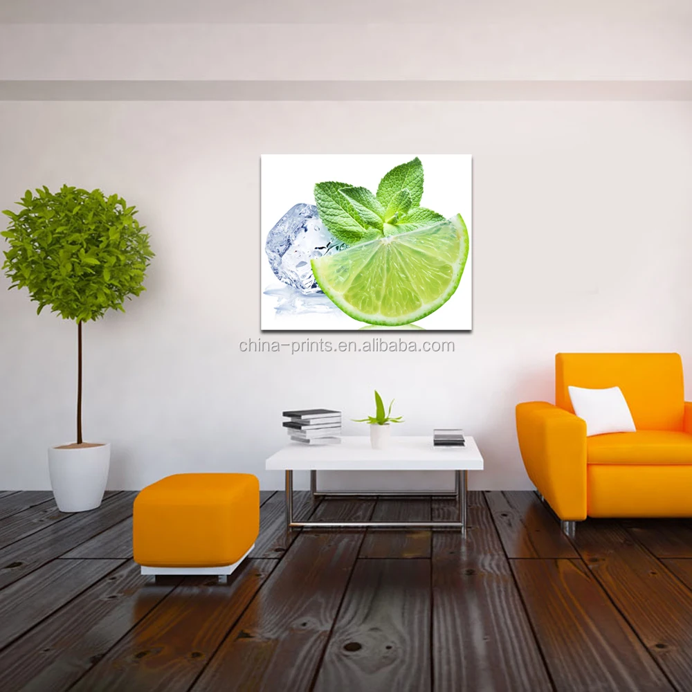 Frozen Lemon Canvas Print Art/Fruit Photo Canvas Print/Dropship Cheap Canvas Paintings