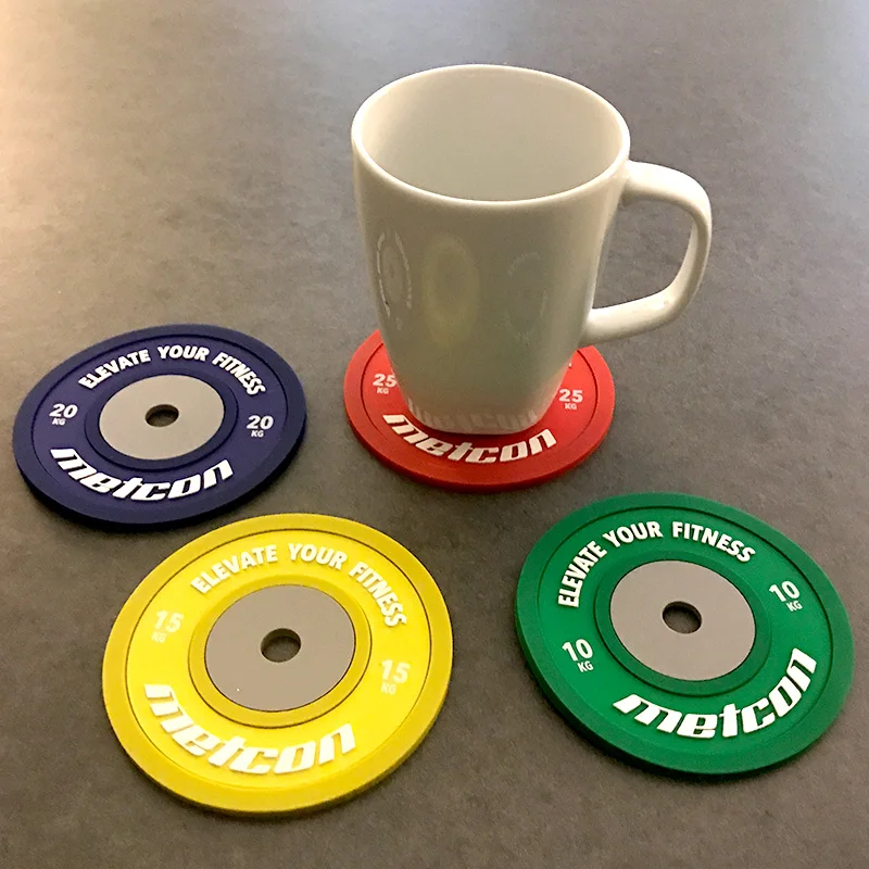 
Unique Custom 2D PVC Rubber Weightlifting Coasters For Promotional 