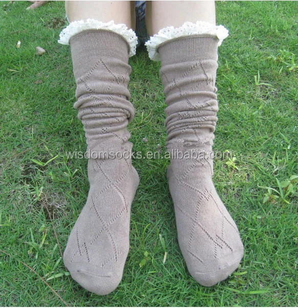 2019 Crochet Knitted Lace Trim warm winter fashion women Boot Socks