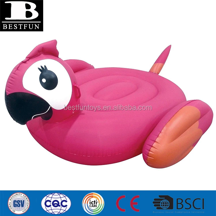 
heavy duty thick PVC huge inflatable parrot pool float lounger durable plastic parrot water lounge island raft with handles 