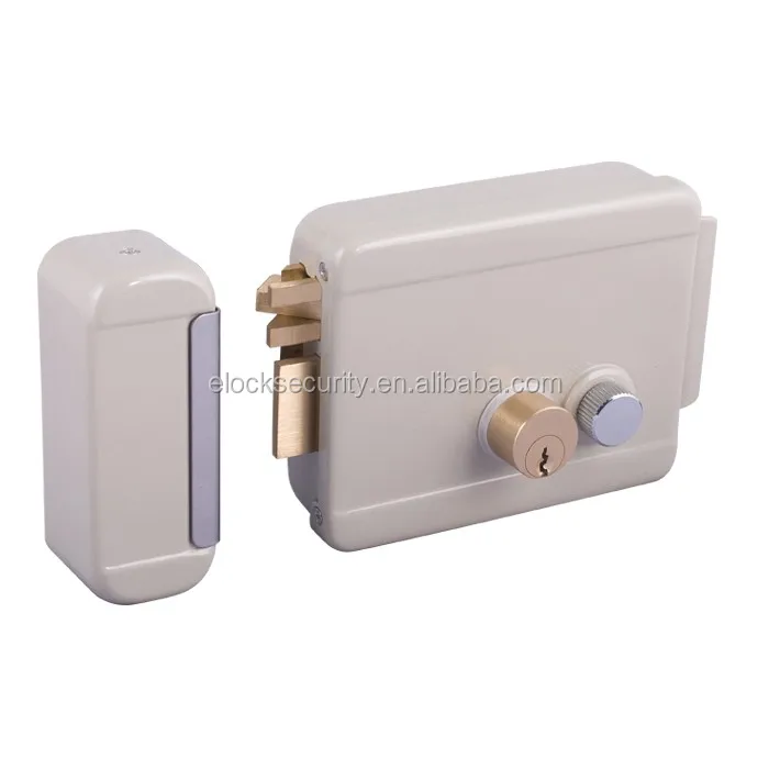 Китайский Стандартный домашний электрический цилиндрический дверной замок с цельной латунной защелкой