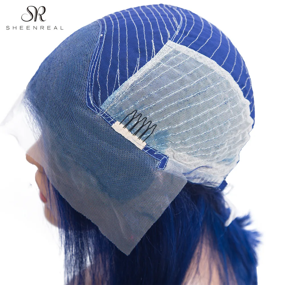 
Fast delivery within 24hours remy hair 13x4 lace front wig color bob hair dark blue 8inch-16inch 