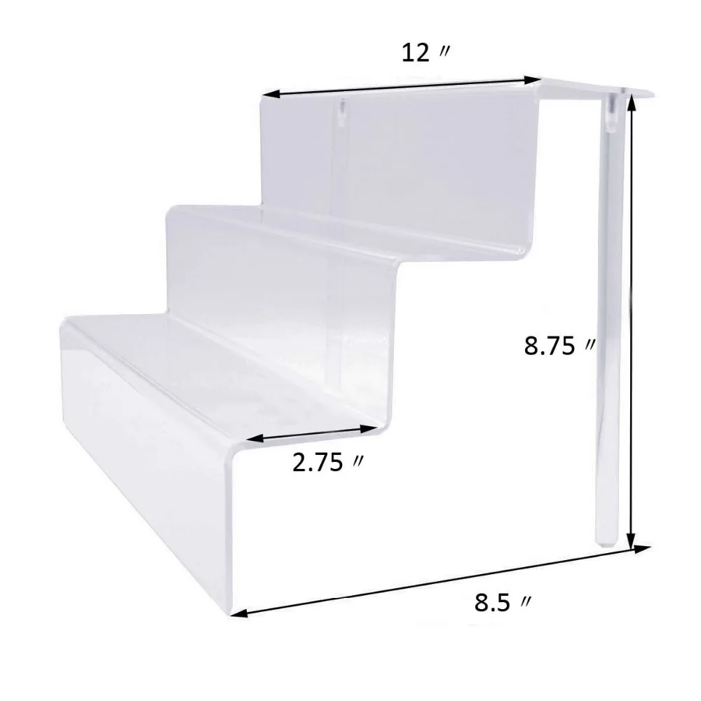 Acrylic 3 Step Freestanding Display Rack Acrylic Riser Stand acrylic display risers