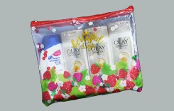 Cute Transparent Glitter Stars PVC Waterproof Pencil Case Fashionable Zipper Closure Cosmetic Bag with Custom Logo