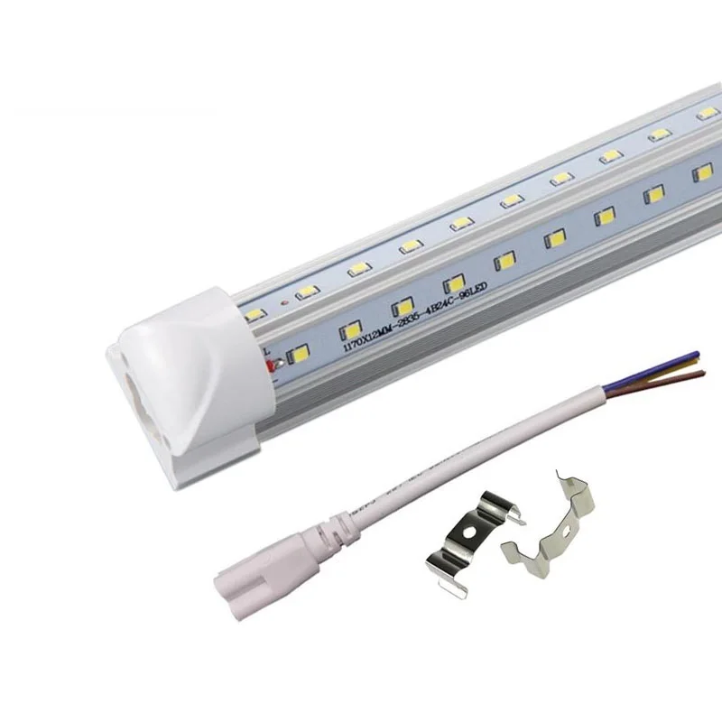 
60W 8ft Cooler Door LED Cooler Light V shape LED Tube T8 Integrated Freezer Tube 