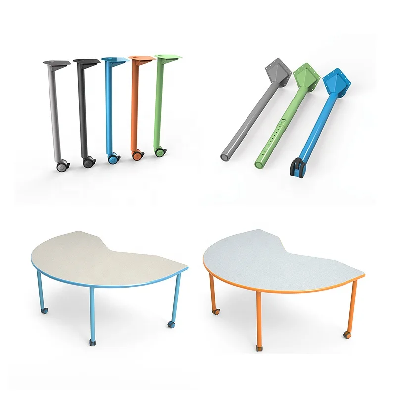 Office Furniture Splicing Working Table Trapezoid Table Shape Office Activity Team Coffee Table For Meeting Whiteboard Classroom