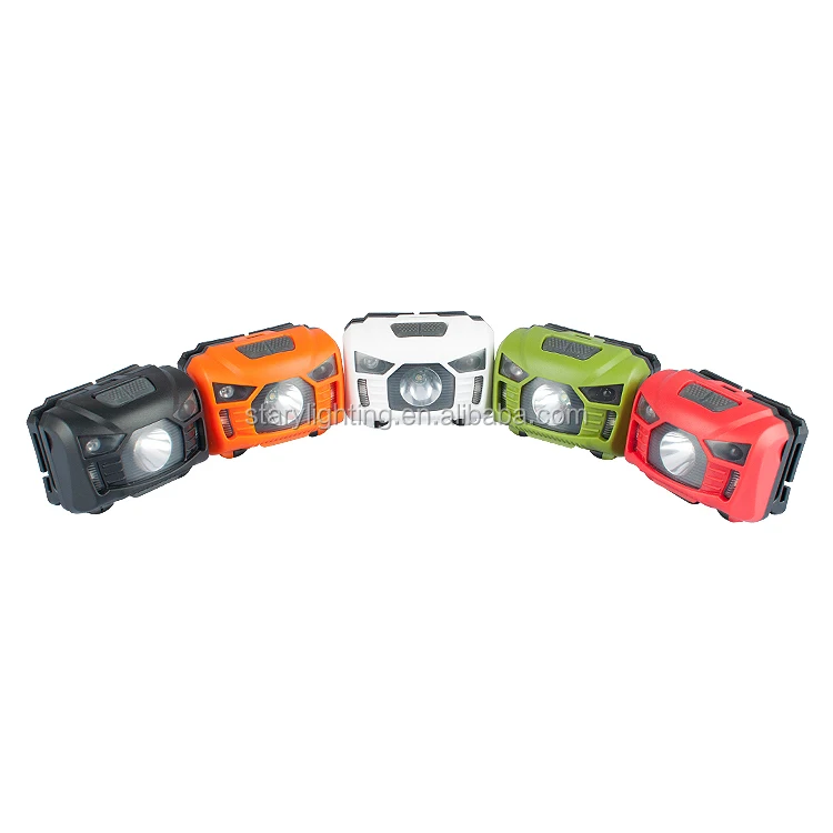STARYNITE Double Led Headlamp Adjustable Plastic Head Lights Flashlight Powered by 3 Aaa Batteries with