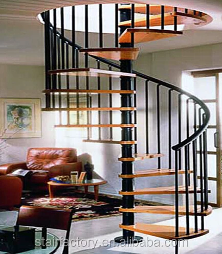 small spiral staircase, used indoor stairs, wood stair nosing, TS-245
