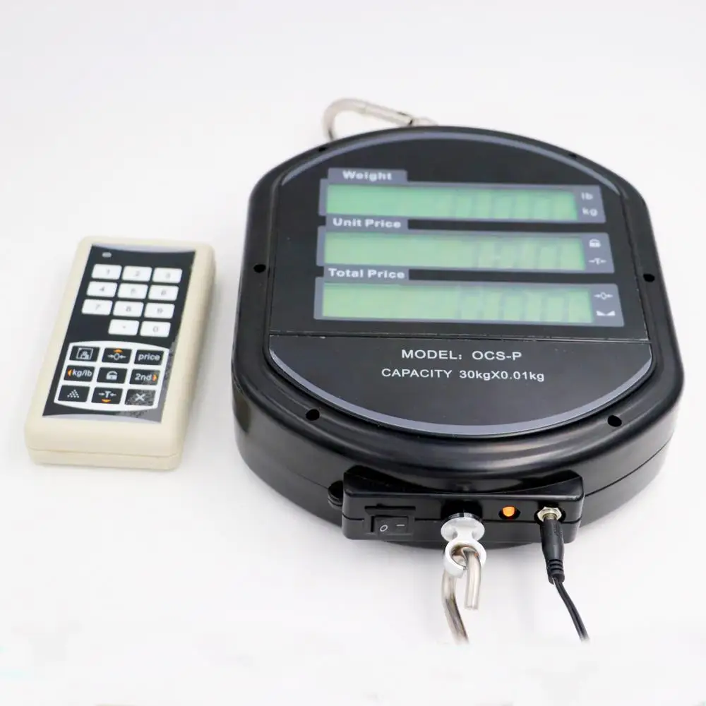 dual sides fish vegetable waterproof commercial high precision weigh 30kg hanging digital electronic price scale with controller