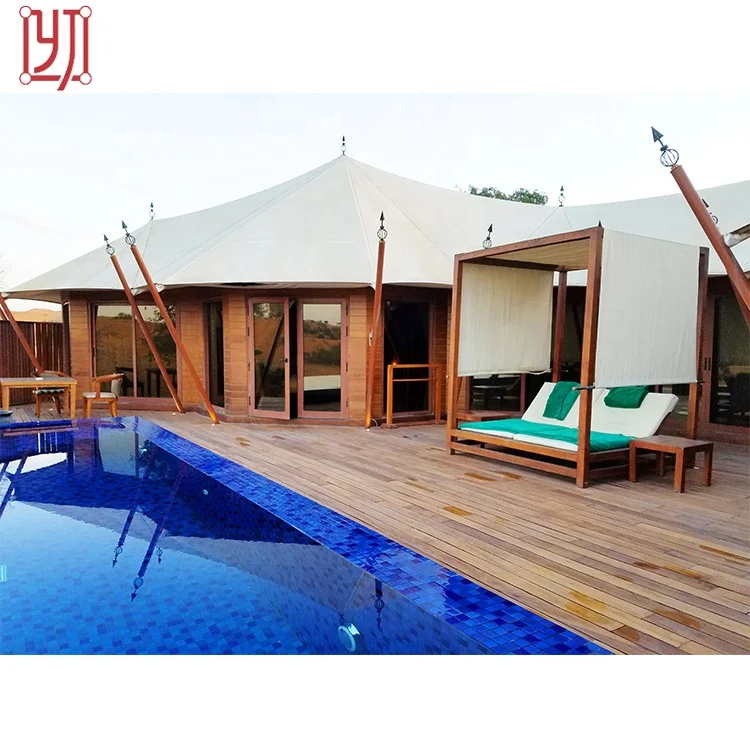 PVC hotel shades tents with trap door
