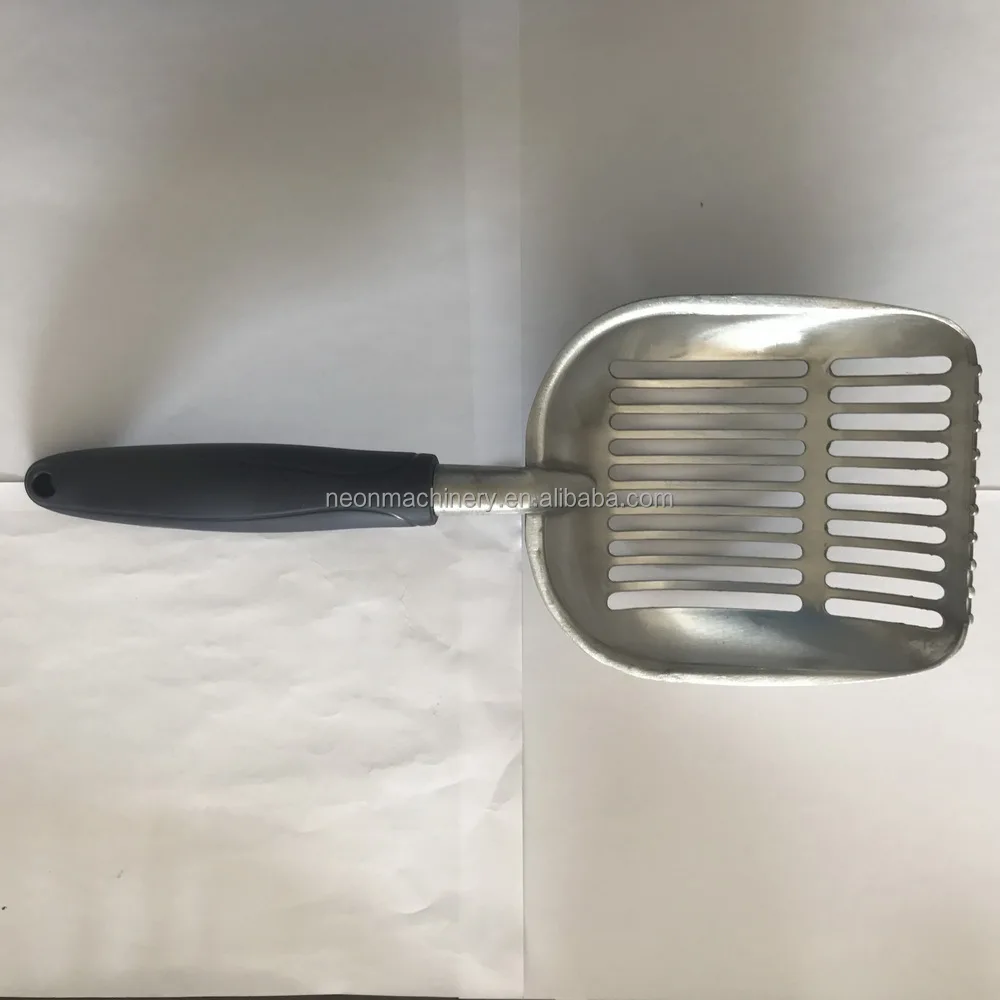 
Straight groove polished aluminum Cat Litter Shovel Cat Litter Scoop with TPE handle 