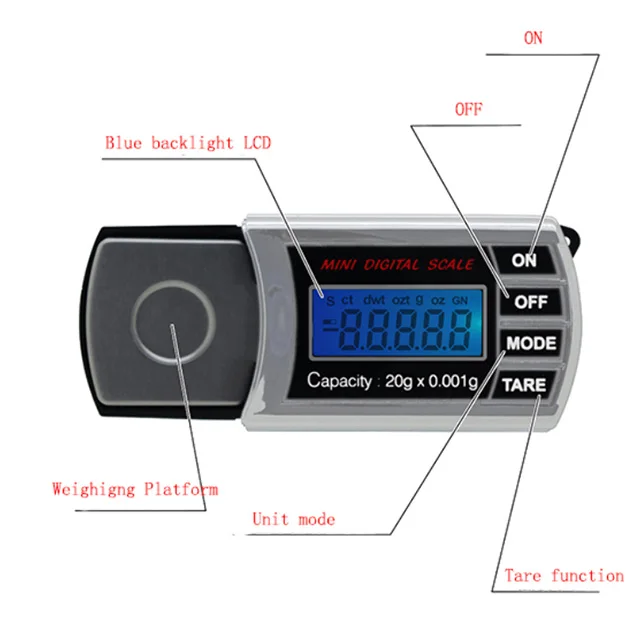 DS-11 100G/0.01 Diamond Scale Mini Electronic Pocket Scale with LCD Backlight for Jewelry Diamond